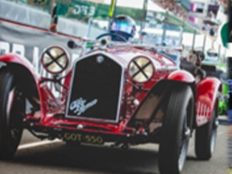 red vintage car