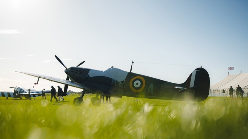 A vintage military aircraft with RAF roundels